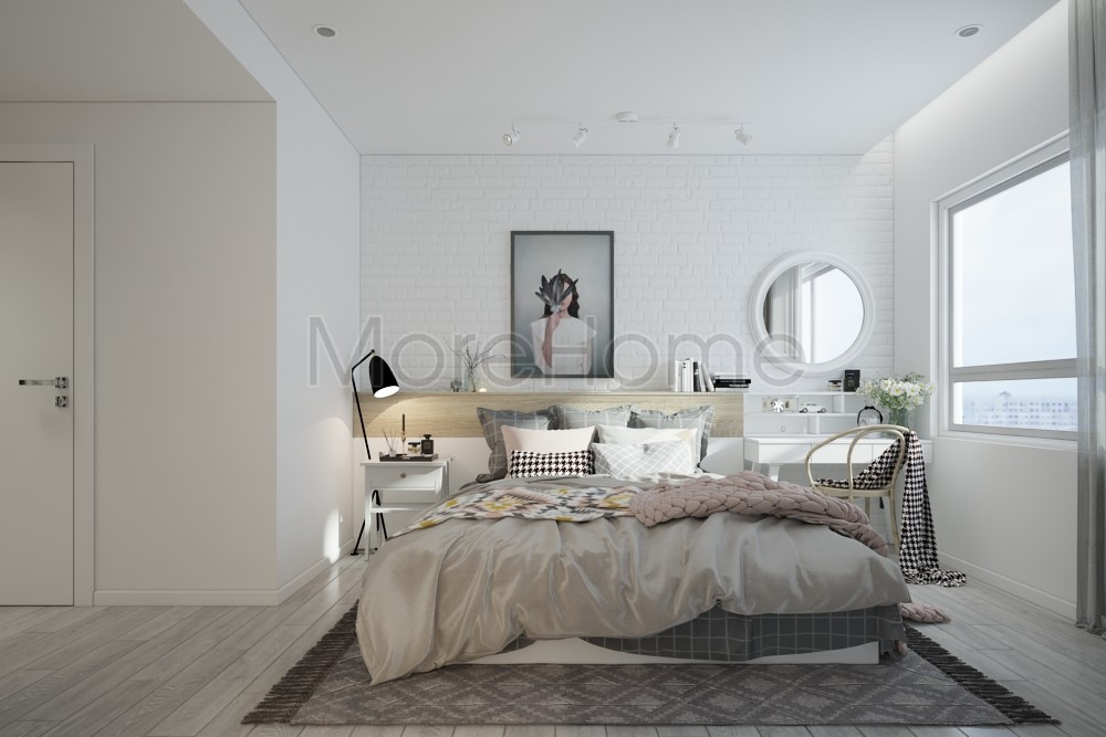 Tận dụng tối đa diện tích trong thiết kế chung cư 45m2 2 phòng ngủ nhỏ hẹp Tận dụng tối đa diện tích trong thiết kế chung cư 45m2 2 phòng ngủ nhỏ hẹp